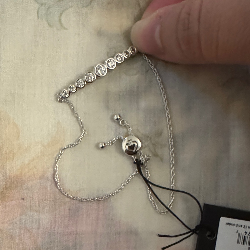 Kate Spade Sterling Silver Cubic Zirconia Slider Bracelet - Silver